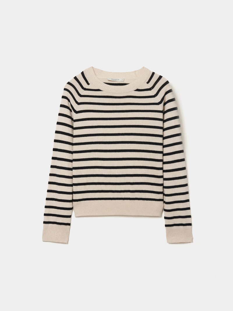 Camisola de malha às riscas