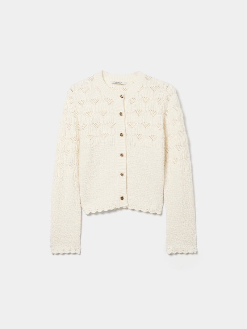 Casaco Tricotado com Botões Dourados