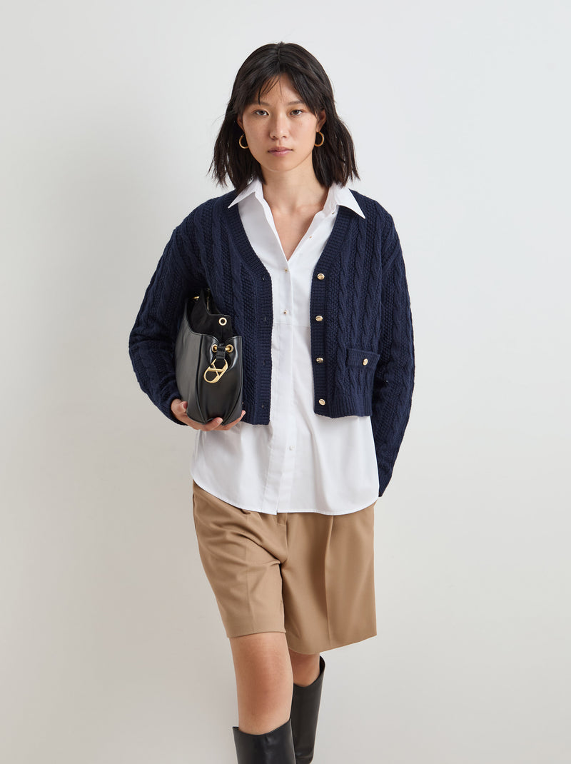 Casaco malha entrançada