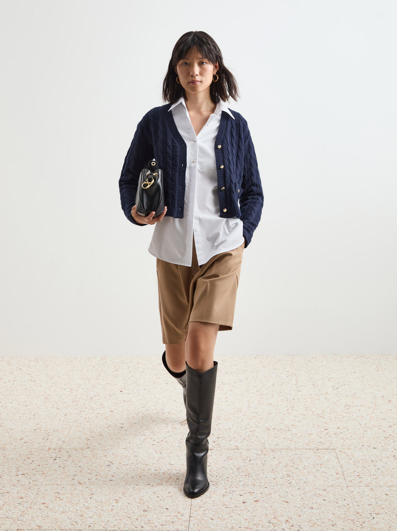 Casaco malha entrançada