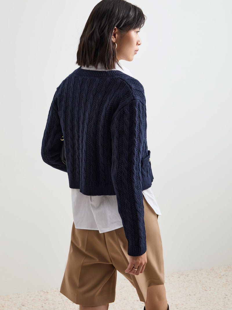 Casaco malha entrançada