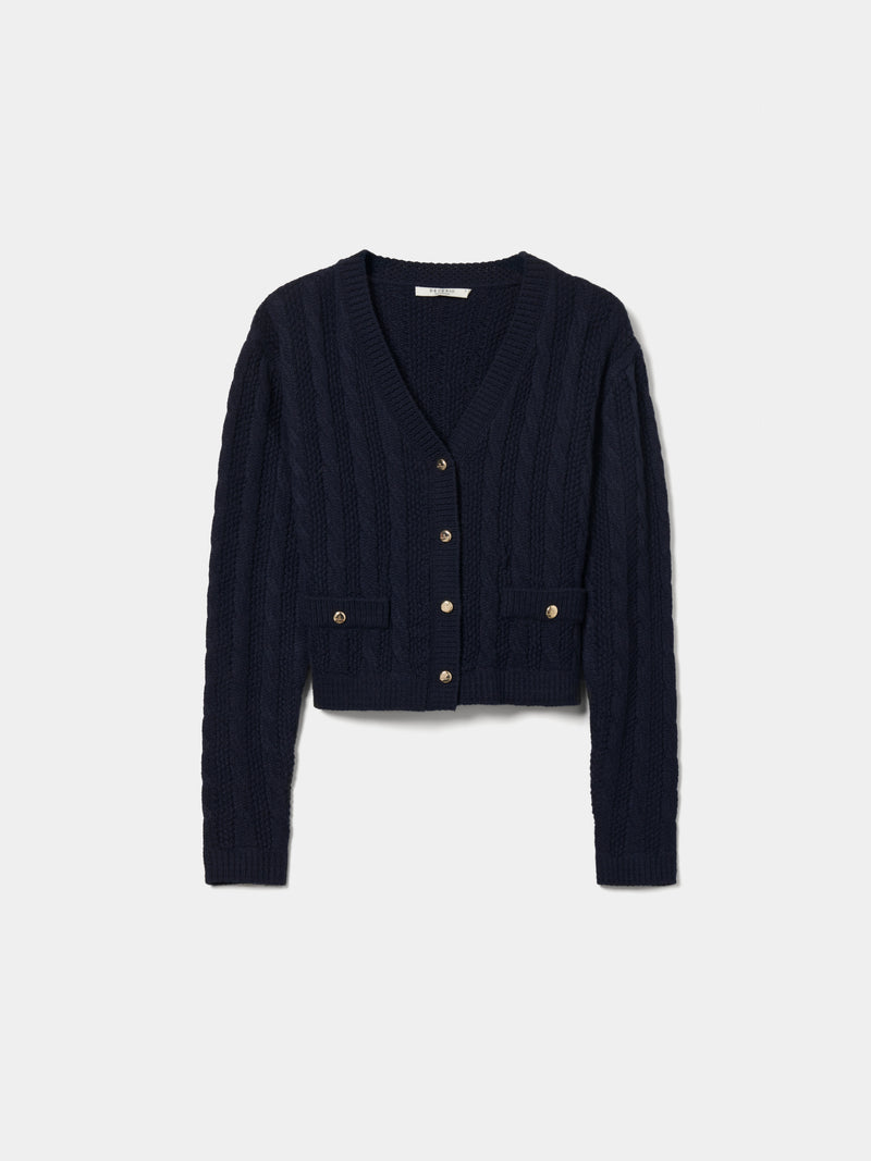 Casaco malha entrançada