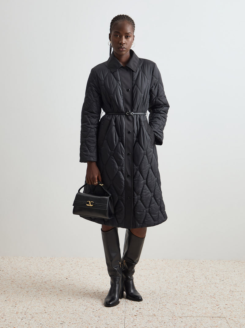 Blusão acolchoado com cinto