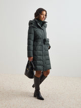 Blusão comprido acolchoado com cinto