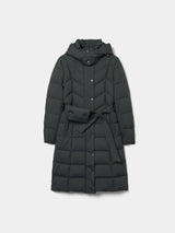 Blusão comprido acolchoado com cinto