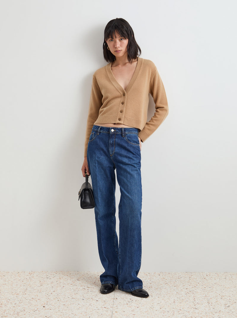 Calças de ganga regular fit em algodão