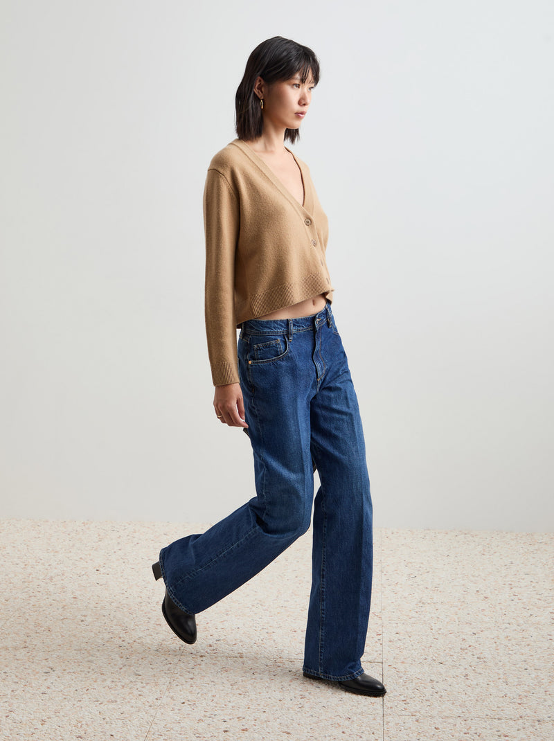 Calças de ganga regular fit em algodão