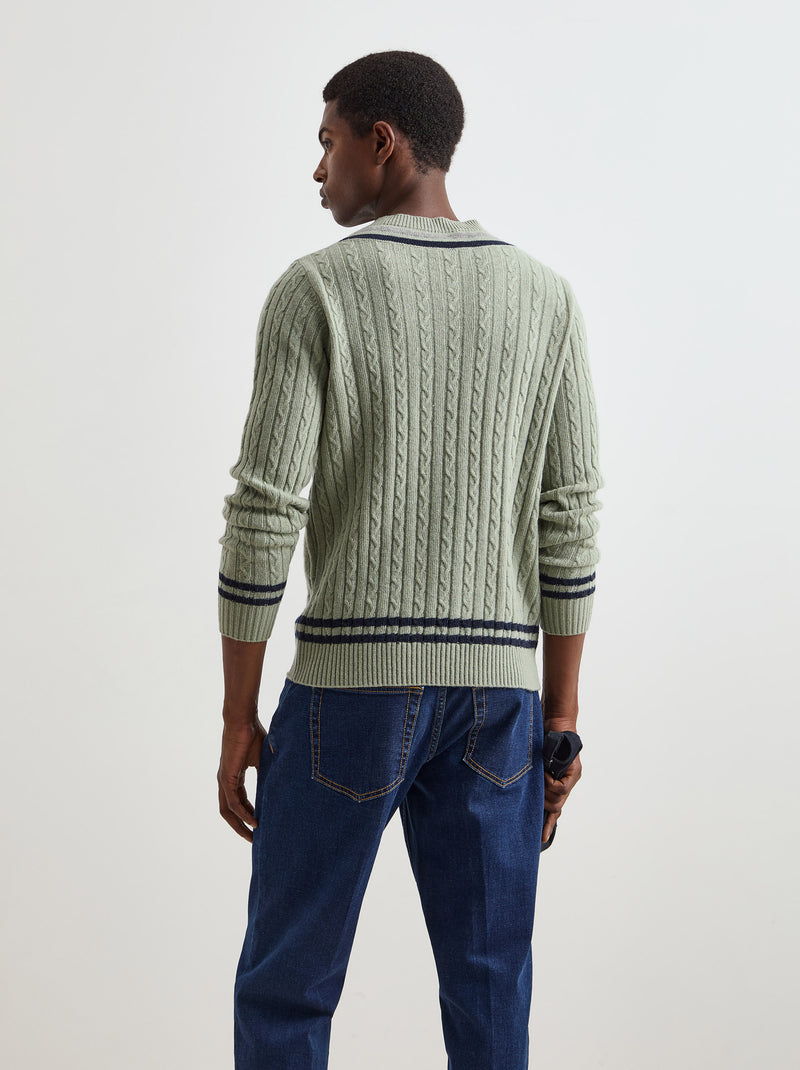 Camisola de malha tricotada com lã