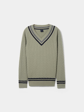 Camisola de malha tricotada com lã