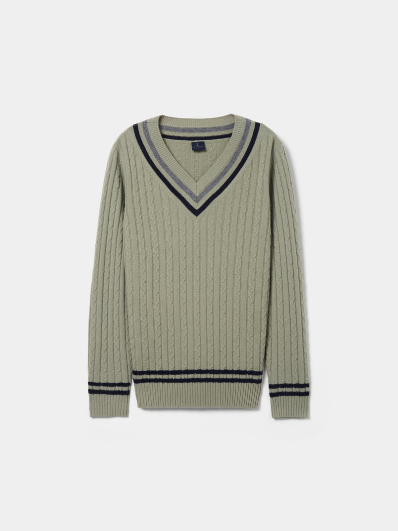 Camisola de malha tricotada com lã