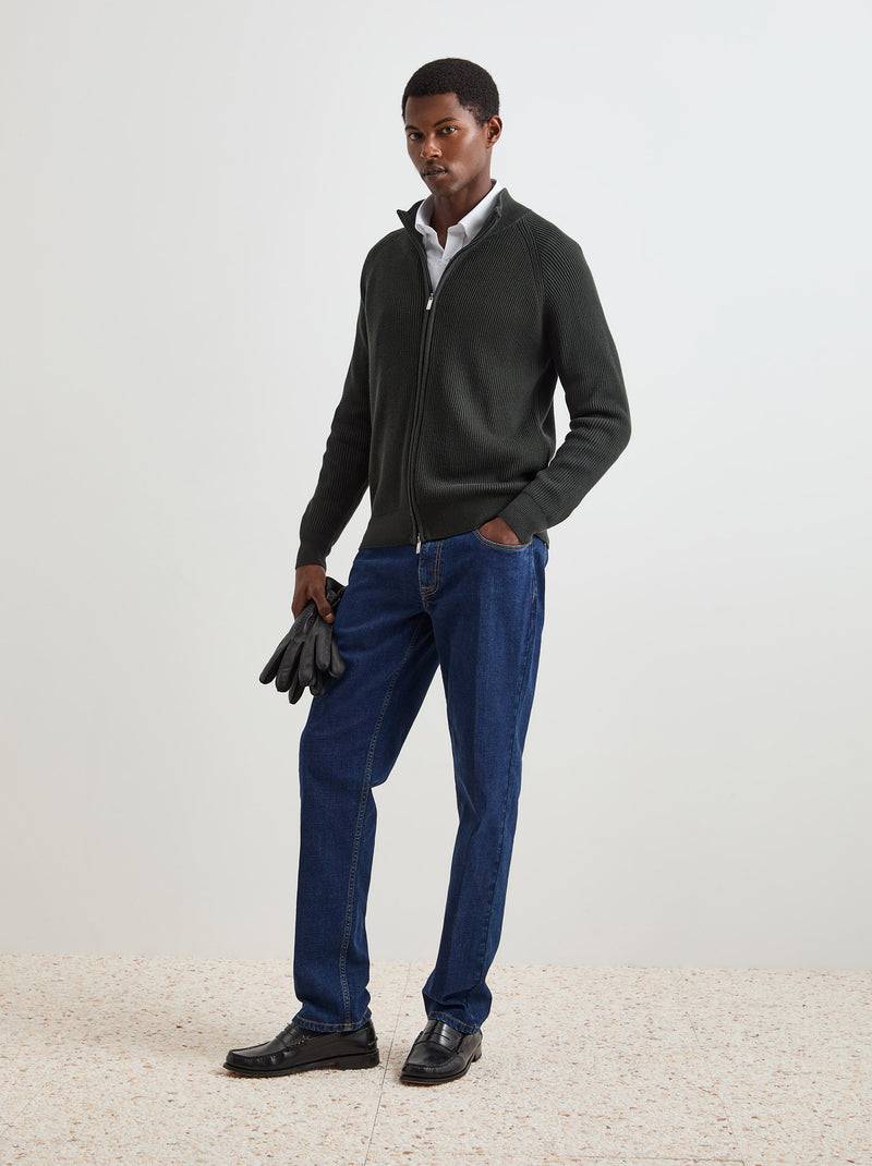 Casaco de malha tricotada com algodão