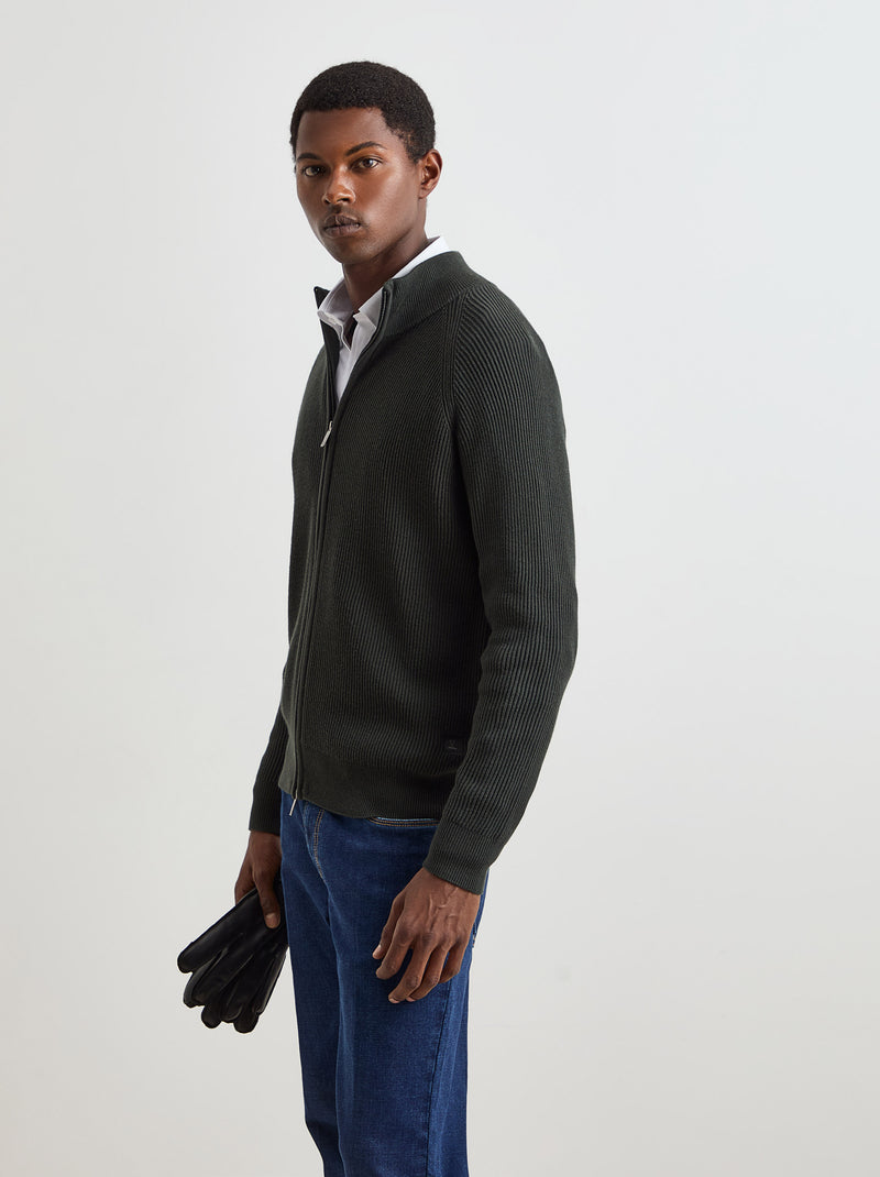 Casaco de malha tricotada com algodão