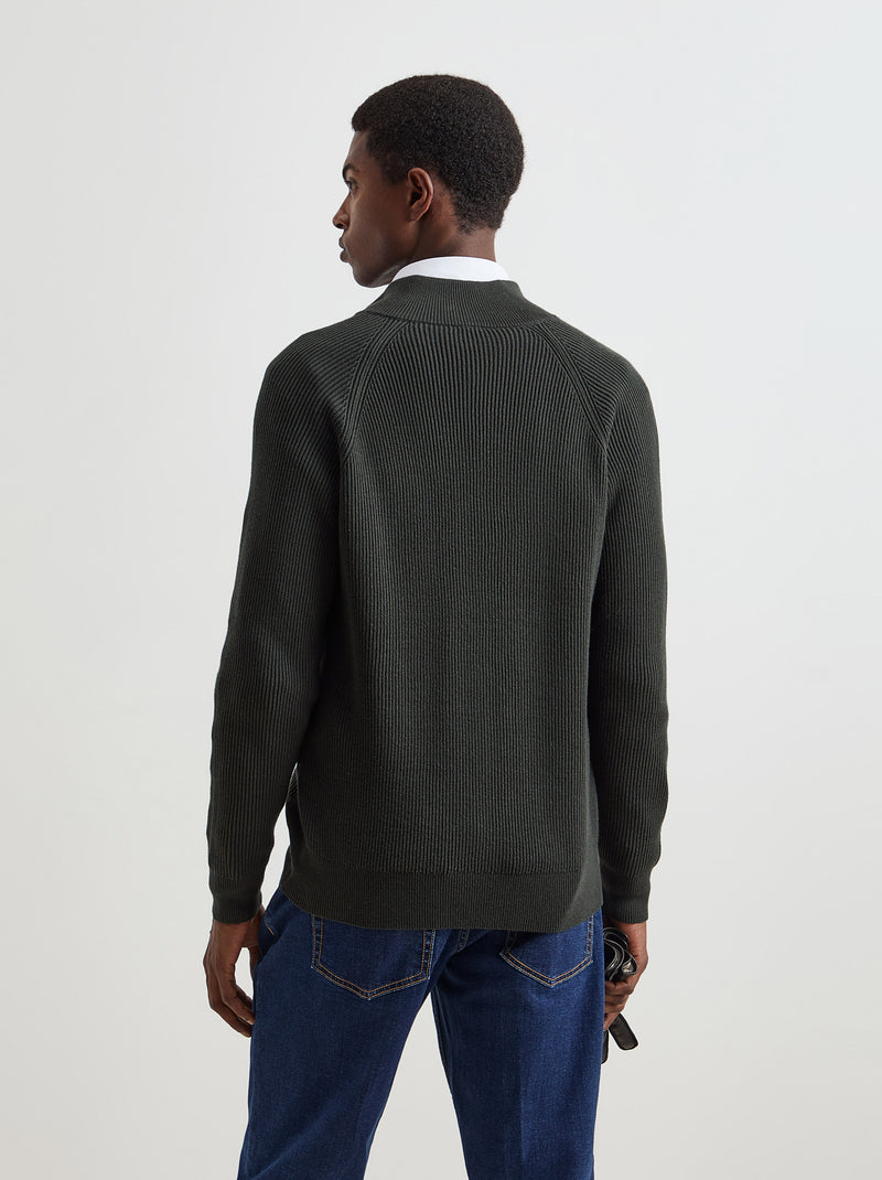 Casaco de malha tricotada com algodão