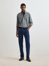 Camisa de algodão ao xadrez regular fit