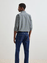 Camisa de algodão ao xadrez regular fit