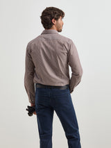 Camisa de algodão às riscas regular fit