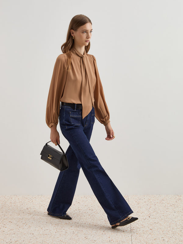 Calças denim wide leg