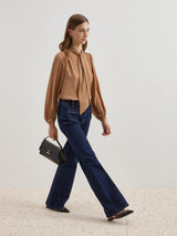 Calças denim wide leg