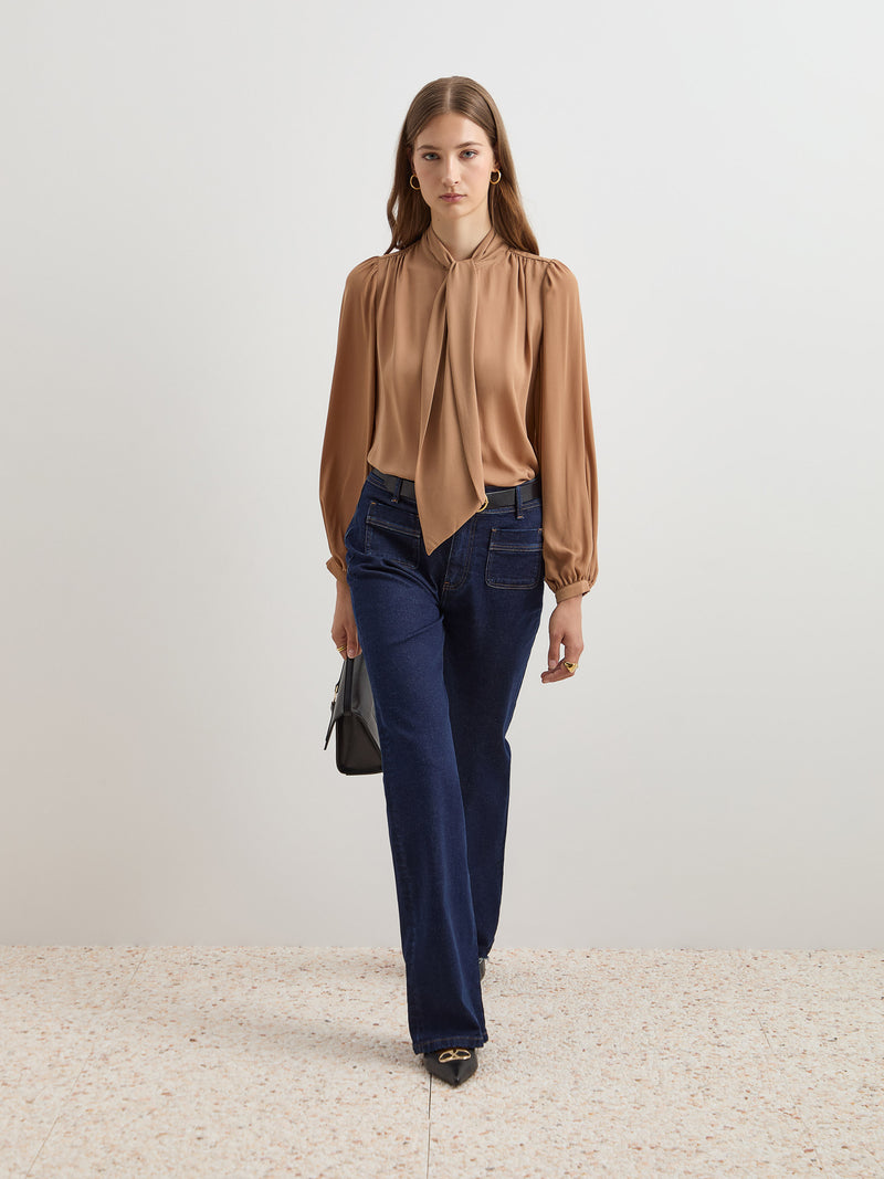 Calças denim wide leg