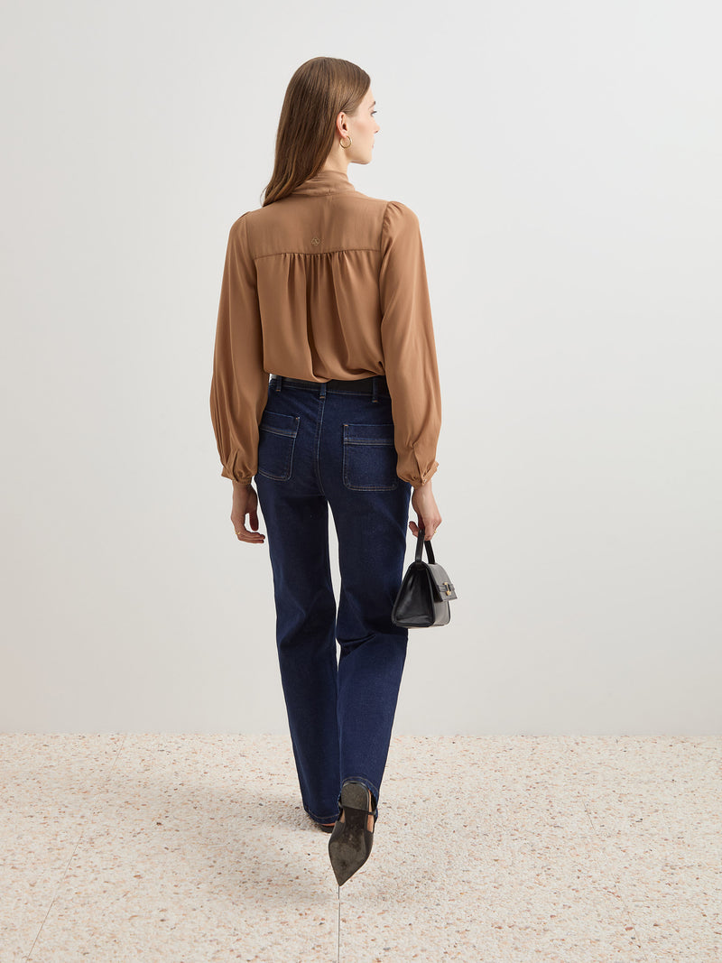 Calças denim wide leg