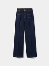 Calças denim wide leg