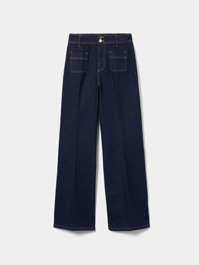 Calças denim wide leg