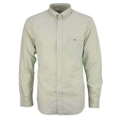 Camisa em popelina às riscas regular fit