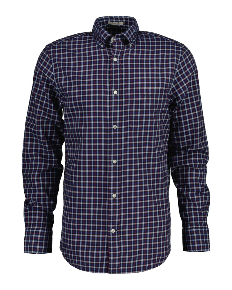 Camisa em sarja gingham regular fit