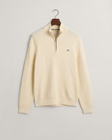 Sweatshirt com meio fecho em algodão Textured