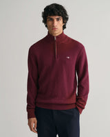 Sweatshirt com meio fecho em algodão Textured