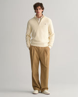 Sweatshirt com meio fecho em algodão Textured