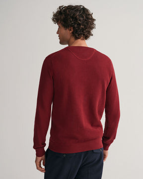 Camisola com decote redondo em algodão piqué