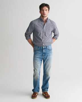 Camisa em sarja leve Gingham regular fit