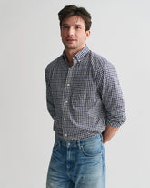 Camisa em sarja leve Gingham regular fit