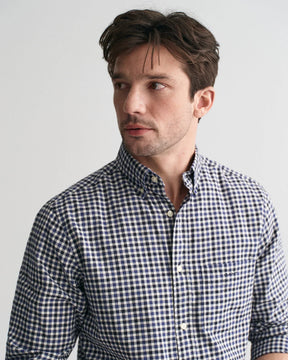 Camisa em sarja leve Gingham regular fit