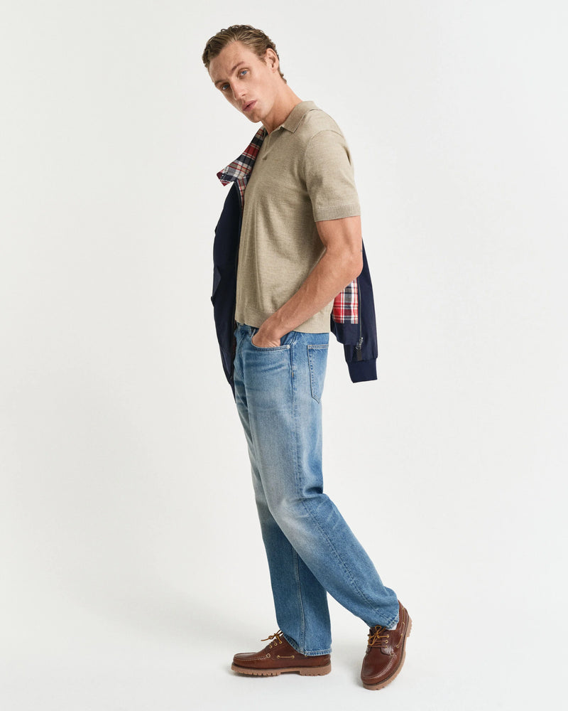 Camisola de malha estilo polo com manga curta Sunfaded