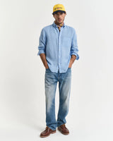 Camisa de linho tingida regular fit