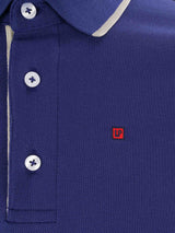 Polo para homem slim fit de algodão de manga comprida