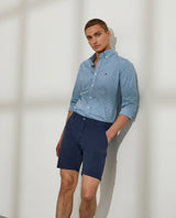 Bermudas para homem regular fit em sarja com bolsos