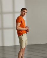 Bermudas para homem regular fit em sarja com bolsos