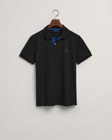 Rugger piqué com colarinho contrastante