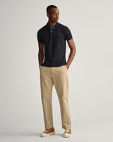 Rugger piqué com colarinho contrastante