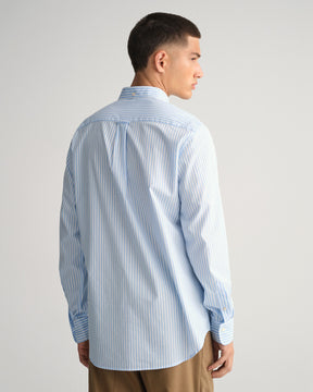 Camisa em popelina às riscas Slim fit