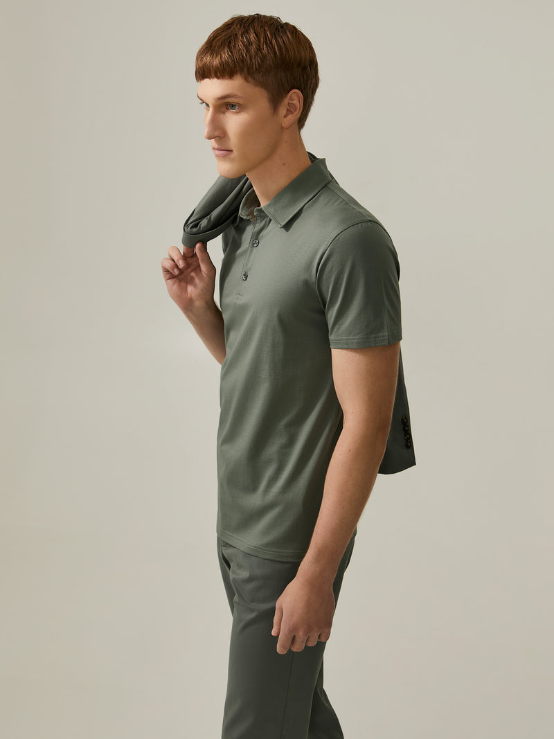 Polo em algodão mercerizado