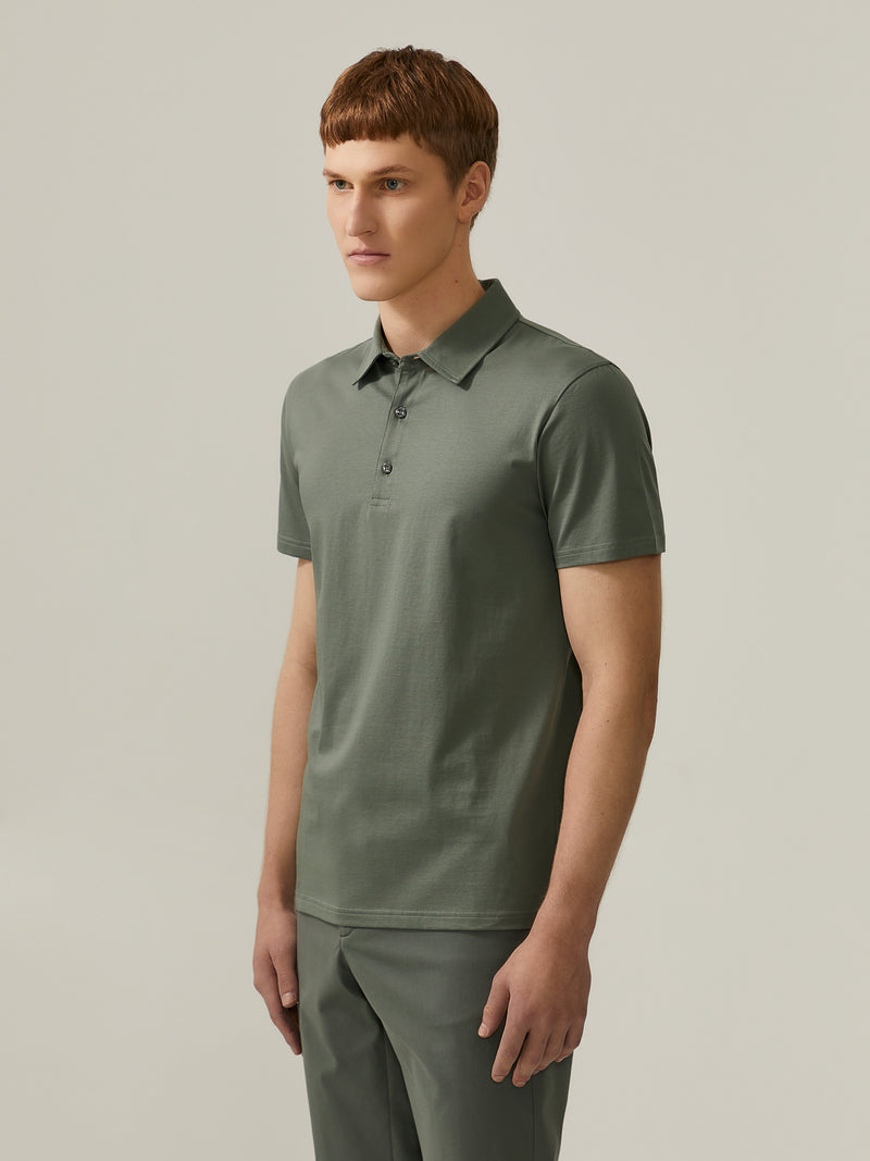 Polo em algodão mercerizado