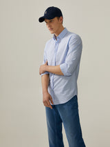 Camisa slim fit com riscas horizontais