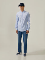 Camisa slim fit com riscas horizontais